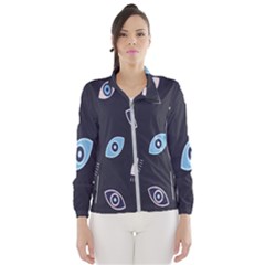 Eyes Evil Eye Blue Pattern Women s Windbreaker by artworkshop