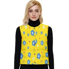  Flowers Spring Women s Short Button Up Puffer Vest by artworkshop