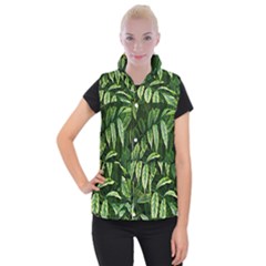 Leaves Foliage Twig Bush Plant Women s Button Up Vest by artworkshop