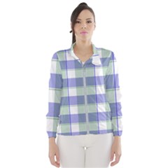 Blue And Green Plaids Women s Windbreaker by ConteMonfrey