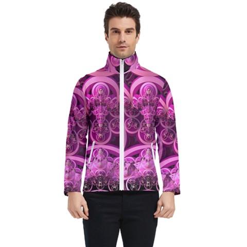 Fractal-math-geometry-visualization Pink Men s Bomber Jacket by Pakrebo