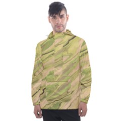 Green Pattern Texture Marble Men s Front Pocket Pullover Windbreaker by Wegoenart