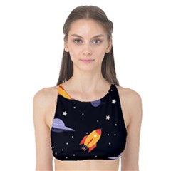 Cosmos Rocket Spaceships Ufo Tank Bikini Top by Wegoenart