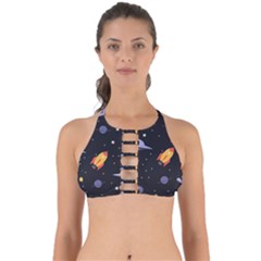 Cosmos Rocket Spaceships Ufo Perfectly Cut Out Bikini Top by Wegoenart