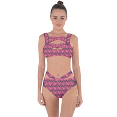 Background-pattern-structure Bandaged Up Bikini Set 