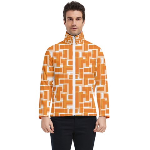 Illustration Orange Background Rectangles Pattern Men s Bomber Jacket by Amaryn4rt