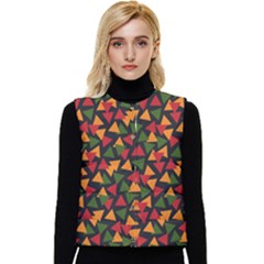 African Triangles  Women s Short Button Up Puffer Vest by ConteMonfrey