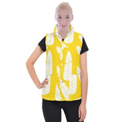 Yellow Banana Leaves Women s Button Up Vest by ConteMonfrey