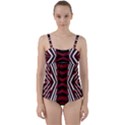 Abstract Pattern Twist Front Tankini Set View1