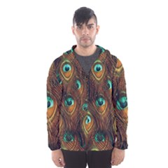 Peacock Feathers Men s Hooded Windbreaker by Ravend