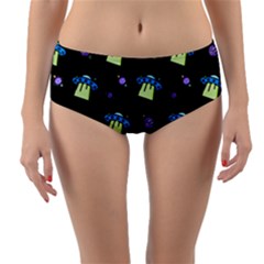 Illustration Cosmos Cosmo Rocket Spaceship -ufo Reversible Mid-waist Bikini Bottoms by danenraven