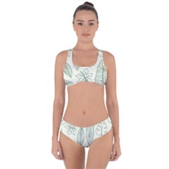 Banana Leaves Draw  Criss Cross Bikini Set by ConteMonfrey