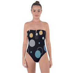 Circle Pattern Abstract Polka Dot Tie Back One Piece Swimsuit by danenraven