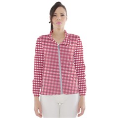 Red Gingham Check Women s Windbreaker by artworkshop