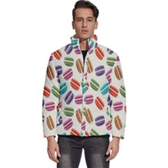 Macaron Macaroon Stylized Macaron Design Repetition Men s Puffer Bubble Jacket Coat by artworkshop