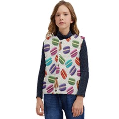 Macaron Macaroon Stylized Macaron Design Repetition Kid s Short Button Up Puffer Vest	 by artworkshop