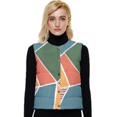 Geometric Colors   Women s Short Button Up Puffer Vest by ConteMonfrey