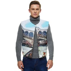 Lovely Gondola Ride - Venetian Bridge Men s Short Button Up Puffer Vest	 by ConteMonfrey