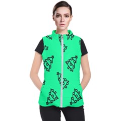 Tree With Ornaments Green Women s Puffer Vest by TetiBright