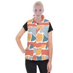 Geometric Bricks   Women s Button Up Vest by ConteMonfreyShop