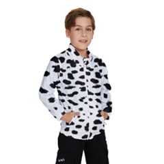 Leopard Print Jaguar Dots Black And White Kids  Windbreaker by ConteMonfreyShop