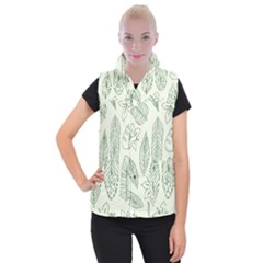 Banana Leaves Draw   Women s Button Up Vest by ConteMonfreyShop