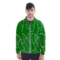 Green Banana Leaves Men s Windbreaker by ConteMonfreyShop