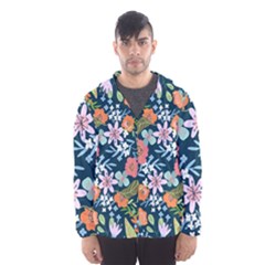 Flowers Flower Flora Nature Floral Background Painting Men s Hooded Windbreaker by Wegoenart