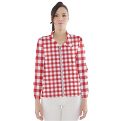 Straight Red White Small Plaids Women s Windbreaker by ConteMonfrey