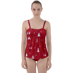 Abstract-cute-christmas Seamless Twist Front Tankini Set by nateshop