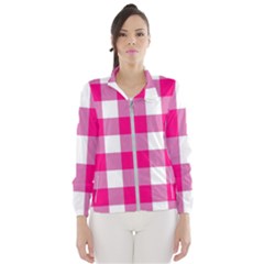 Pink And White Plaids Women s Windbreaker by ConteMonfrey