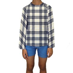 Gray And Yellow Plaids  Kids  Long Sleeve Swimwear by ConteMonfrey