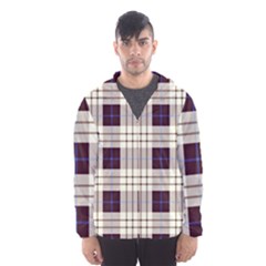 Purple, Blue And White Plaids Men s Hooded Windbreaker by ConteMonfrey