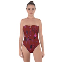 Doodles Maroon Tie Back One Piece Swimsuit by nateshop
