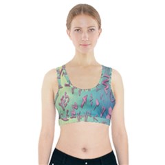Pink Yes Bacground Sports Bra With Pocket by nateshop