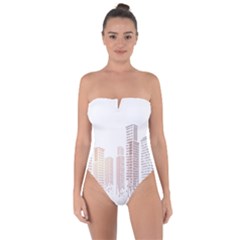 Buildings, Building City Building Condominium Skyscraper Tie Back One Piece Swimsuit by Jancukart