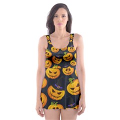 Jack O Lantern  Skater Dress Swimsuit by ConteMonfrey