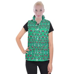 Beautiful Tropical Orchids Blooming Over Earth In Peace Women s Button Up Vest by pepitasart