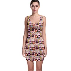 Funny Monsters Teens Collage Bodycon Dress by dflcprintsclothing