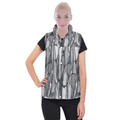 Abstract-black White (1) Women s Button Up Vest by nateshop