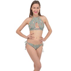 Bear 1 Cross Front Halter Bikini Set by nateshop