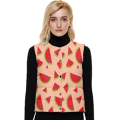 Fruit-water Melon Women s Short Button Up Puffer Vest by nateshop