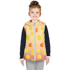 Fruits-gradient,orange Kids  Hooded Puffer Vest by nateshop