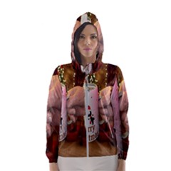 Merry Christmas - Santa Claus Holding Coffee Women s Hooded Windbreaker by artworkshop