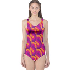 Retro-pattern One Piece Swimsuit by nateshop
