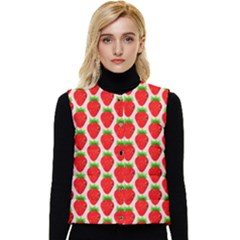 Strawberries Women s Short Button Up Puffer Vest by nateshop