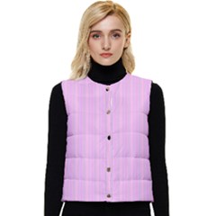 Stripes Women s Short Button Up Puffer Vest by nateshop