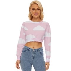 Clouds Pink Pattern   Lightweight Long Sleeve Sweatshirt by ConteMonfrey