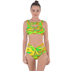Groovy Wavy Pattern Colorful Pattern Bandaged Up Bikini Set  by Wegoenart