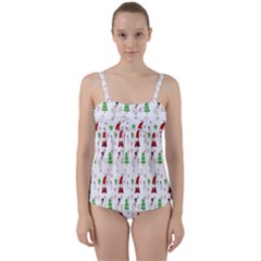 Santa-claus Twist Front Tankini Set by nateshop